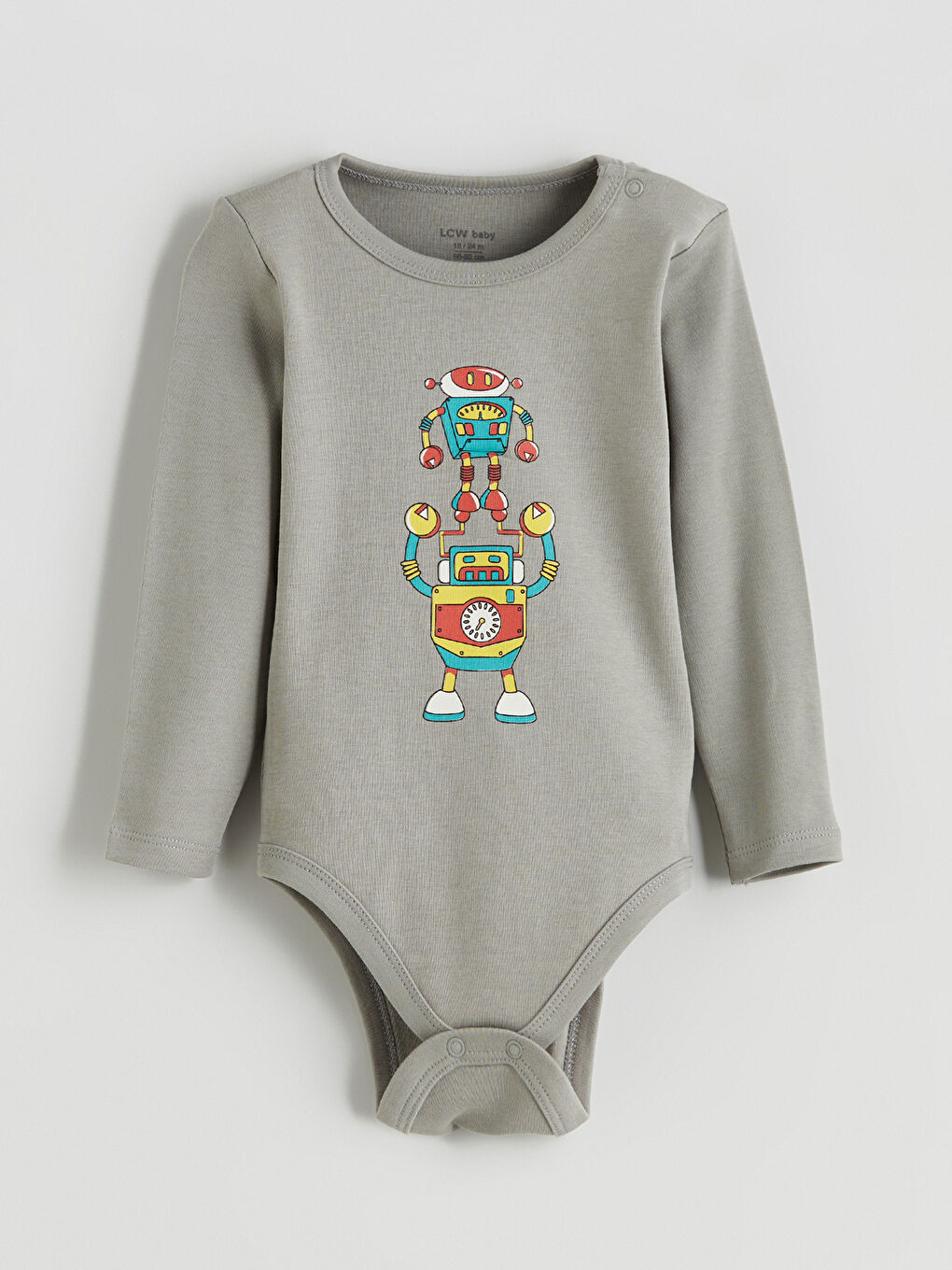 Crew Neck Long Sleeve Baby Boy Snap Snap Body Set of 2-1