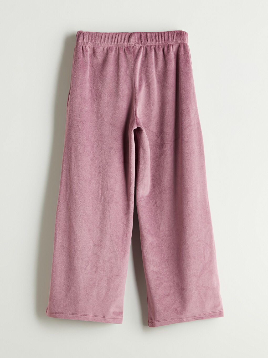 Lila Beli Lastikli Kız Çocuk Kadife Eşofman Altı-2