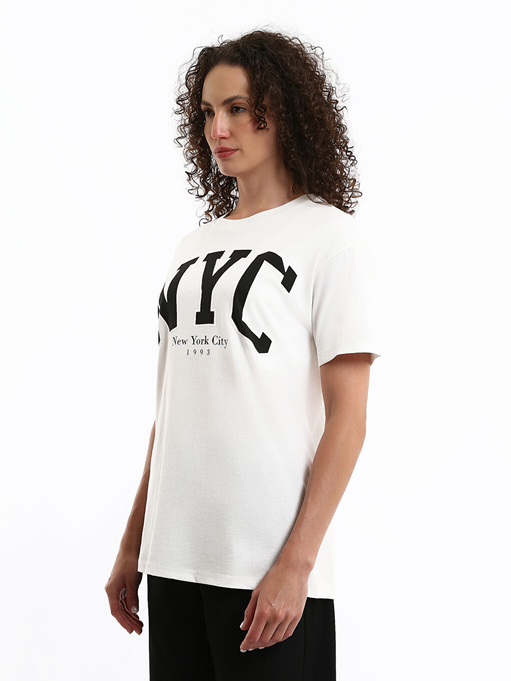 Crew Neck Printed Women's T-Shirt-3