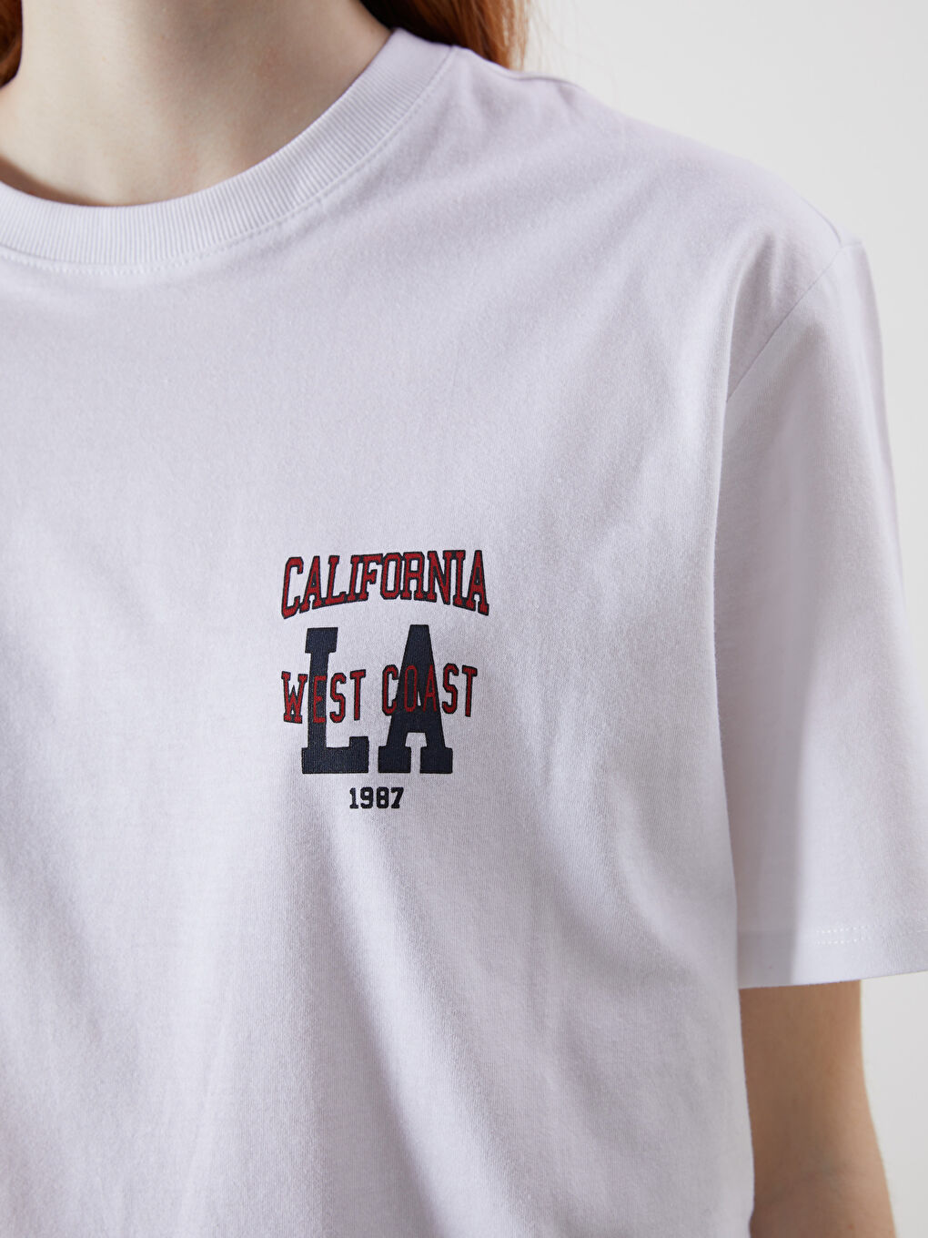 Crew Neck California Printed Women's T-Shirt-2