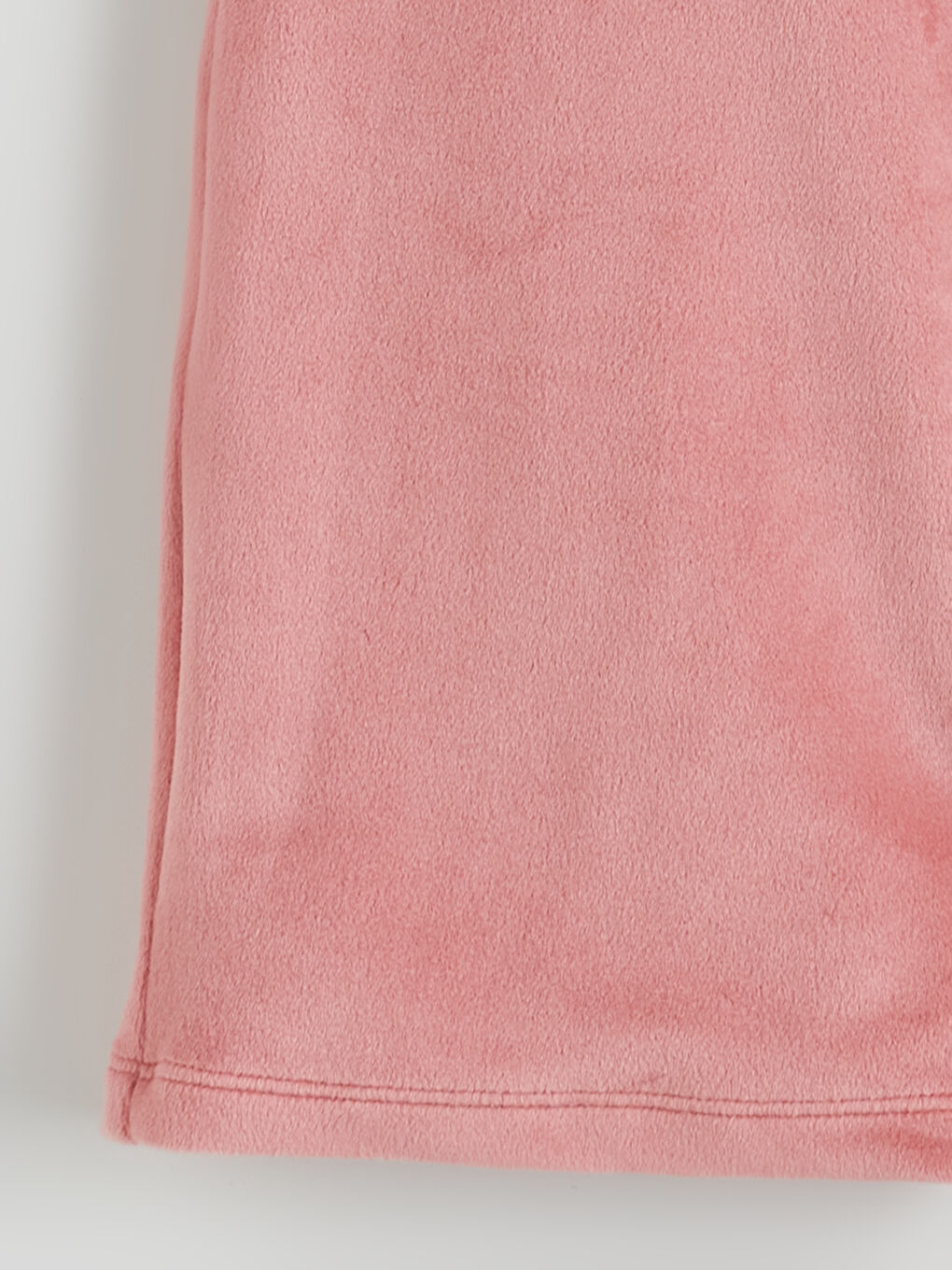 Pembe Beli Lastikli Kadife Kız Çocuk Eşofman Altı-1
