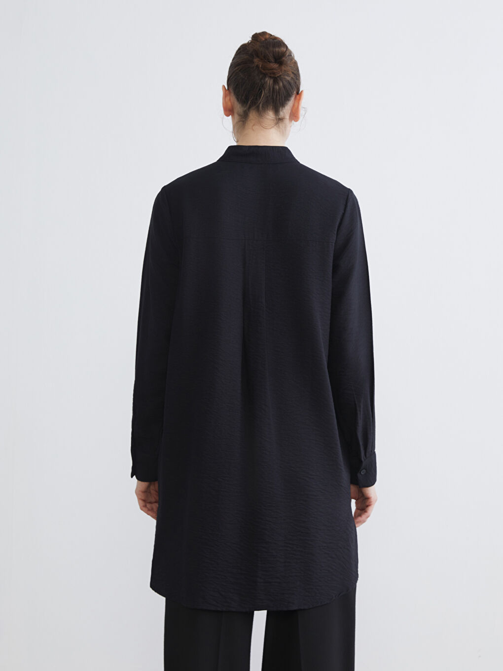 Siyah Hakim Yaka Kadın Gömlek Tunik-3