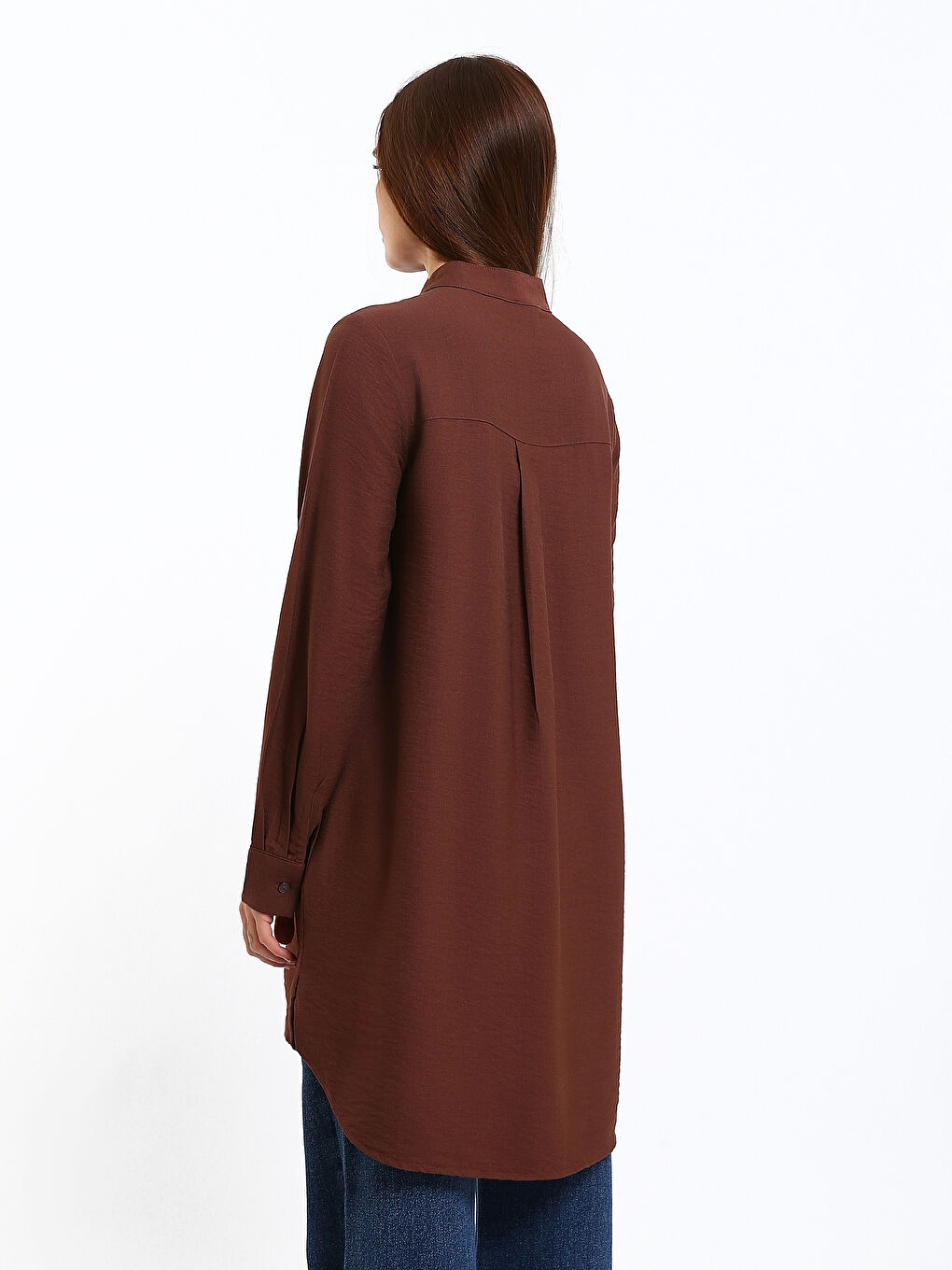 Grandad Collar Women's Shirt Tunic-4