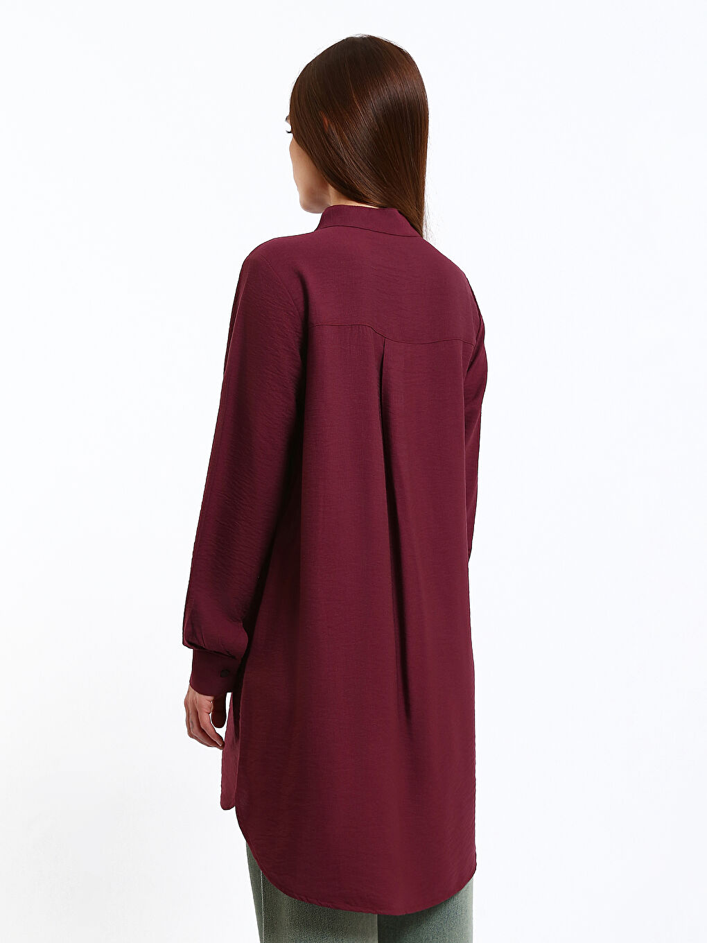 Grandad Collar Women's Shirt Tunic-4