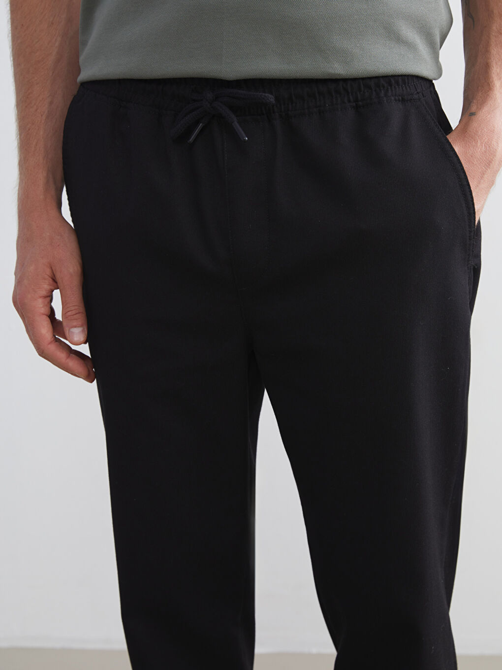 Standard Fit Twill Men's Trousers-2