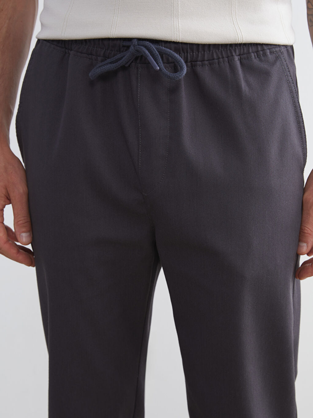 Antrasit Standart Kalıp Gabardin Erkek Pantolon-2