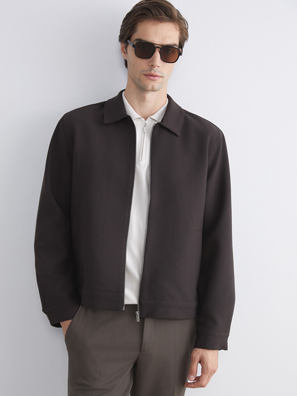 Standard Fit Collared Neck Men's Jacket-1