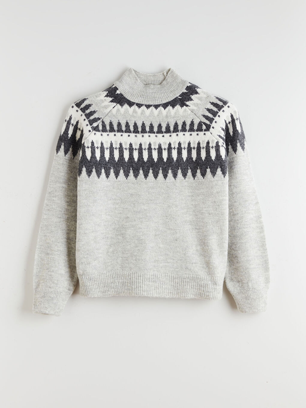Mock Turtleneck Patterned Women's Knitwear Sweater