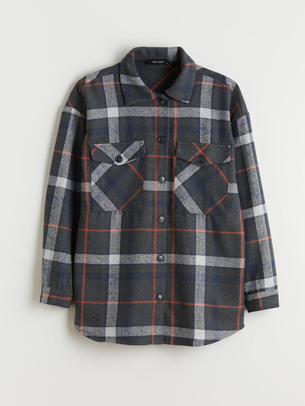 جاكيت قميص فلانيل كاروهات أوفراسايز للسيدات