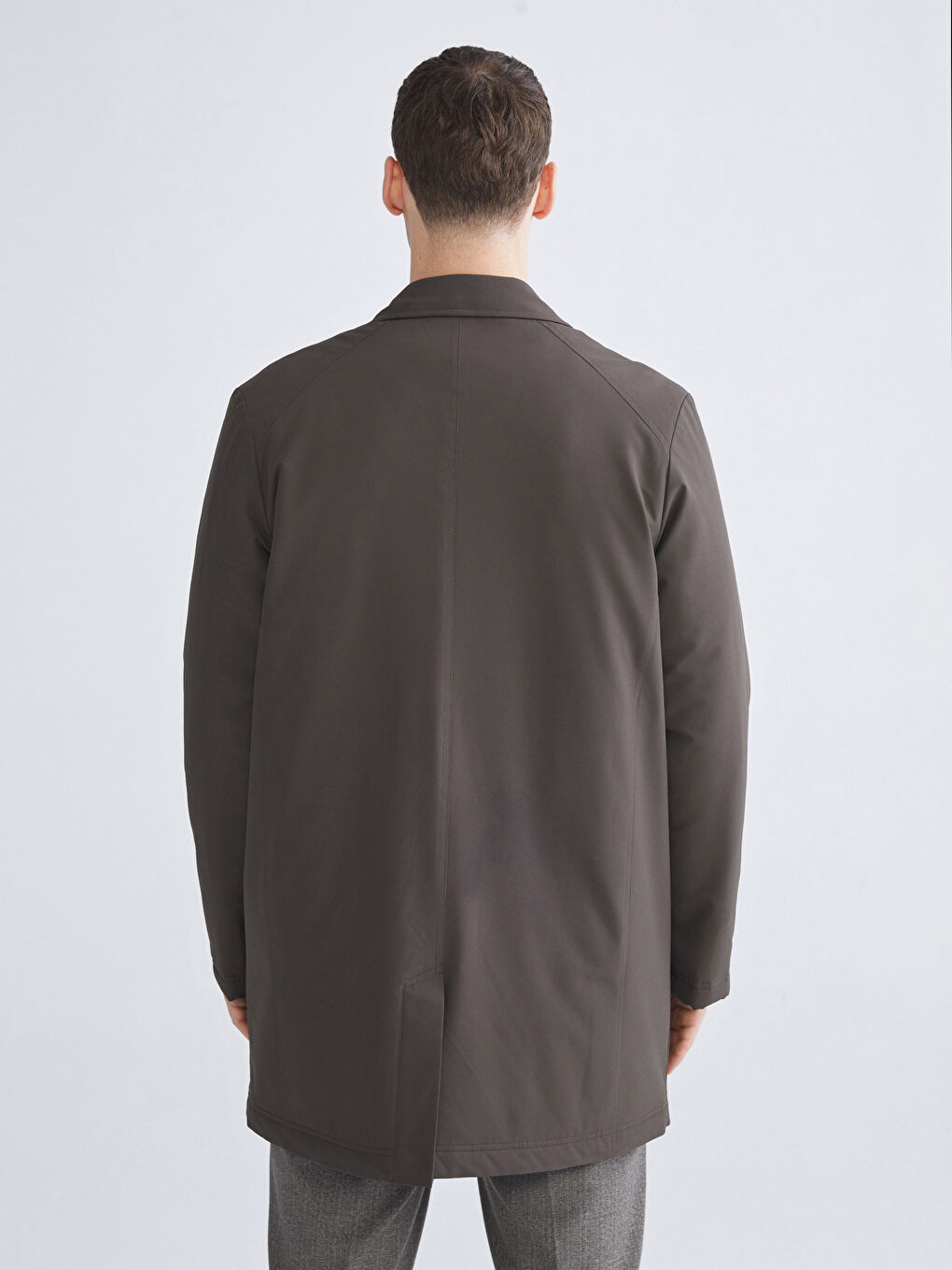 Haki Standart Kalıp Gömlek Yaka Erkek Mont-4