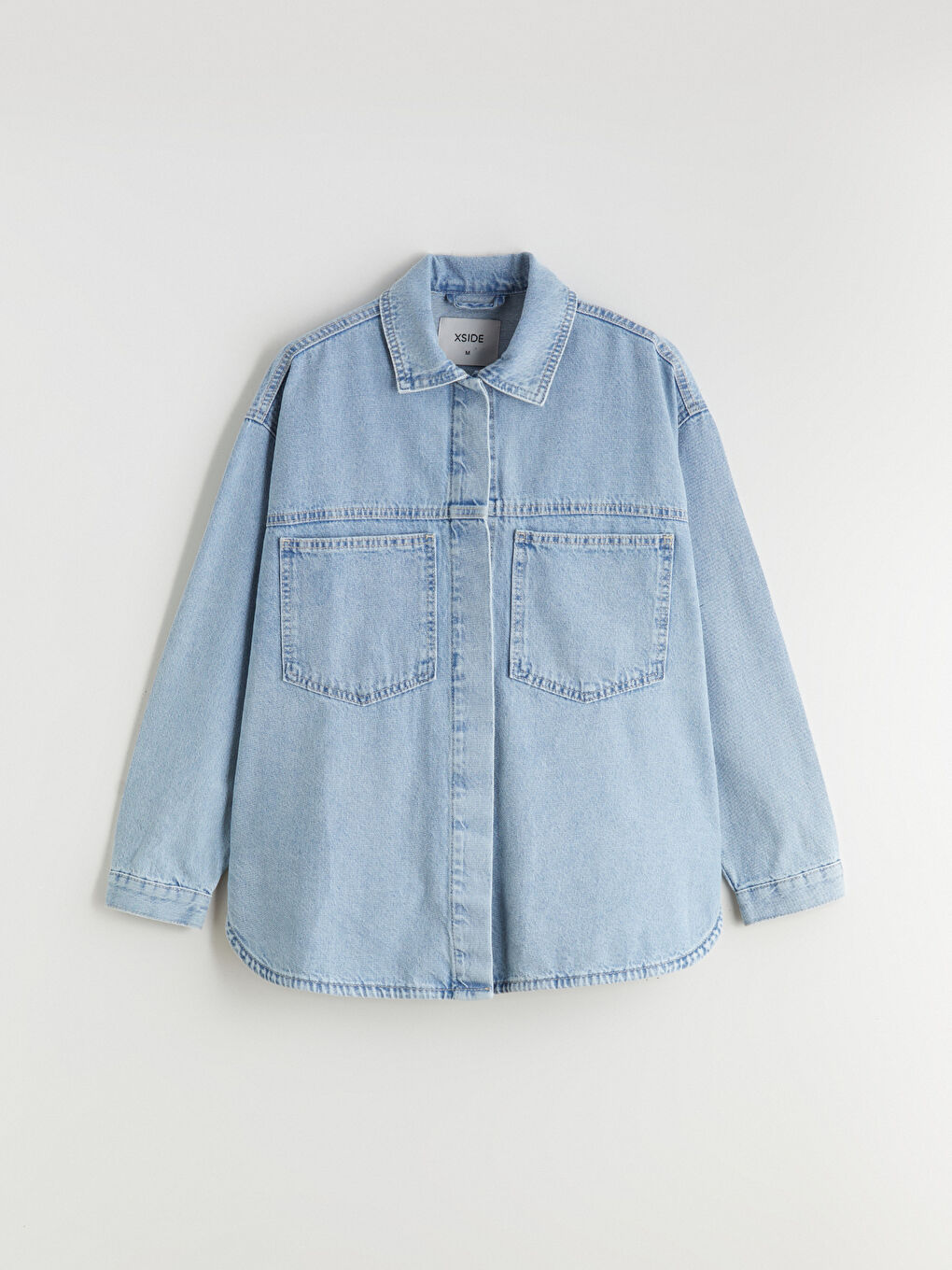 Collared Neck Women's Denim Jacket-5