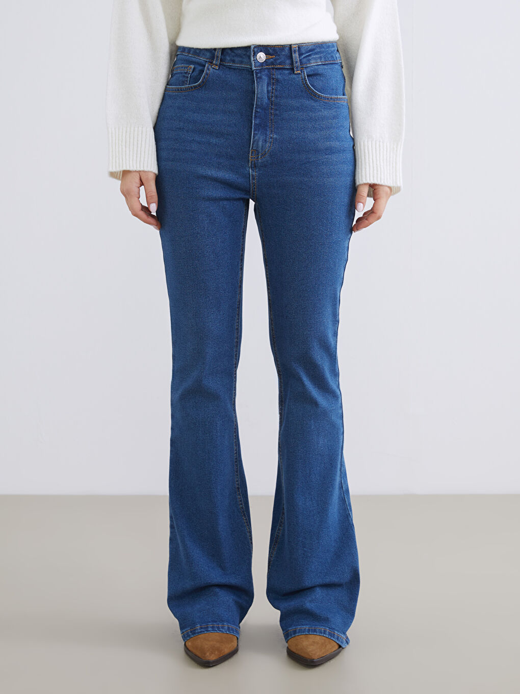 High Waist Mars Flare Women's Jeans-2