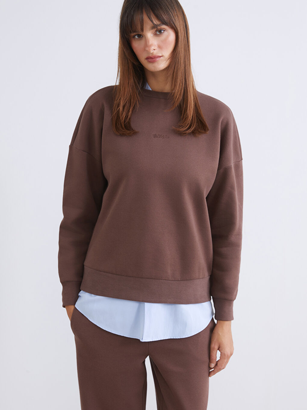 Embroidered Oversize Women's Thick Sweatshirt