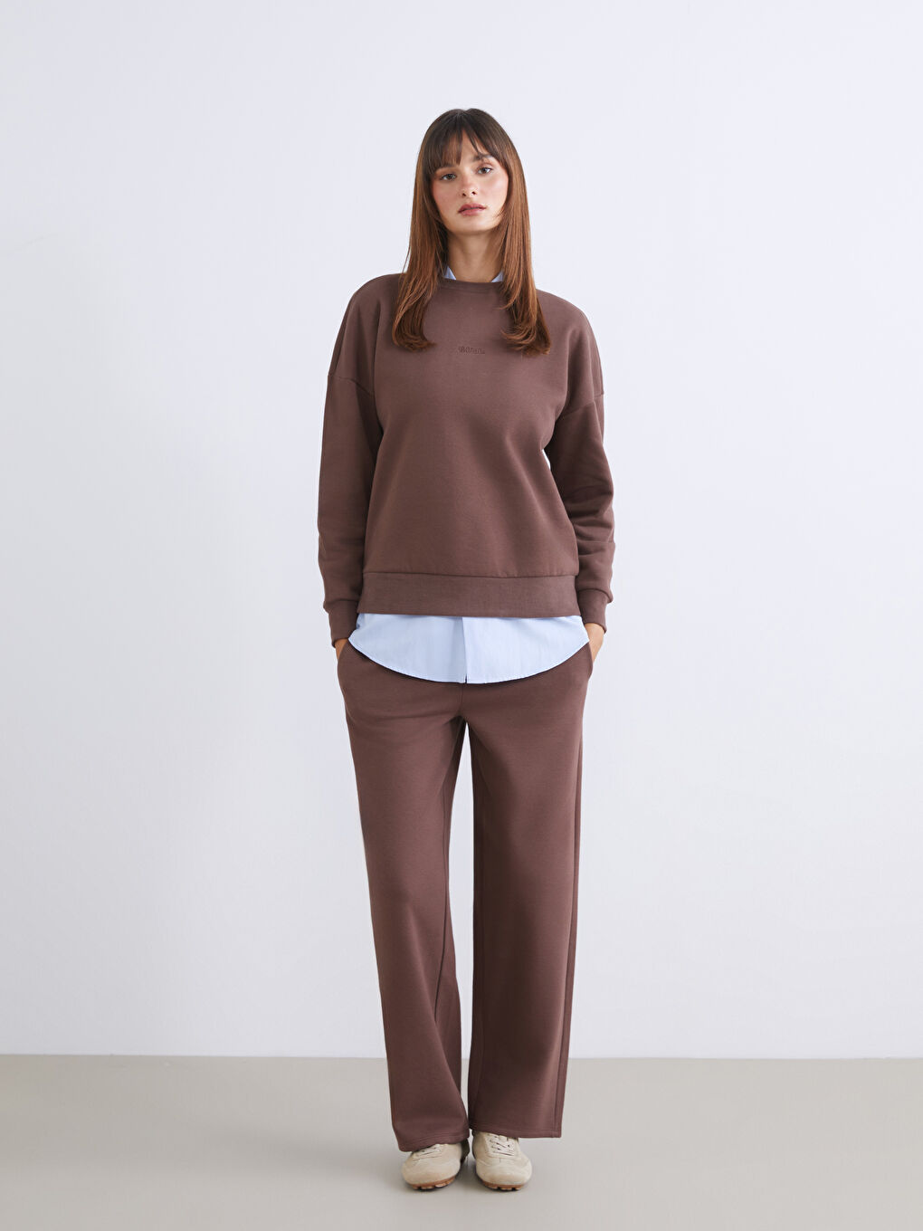 Embroidered Oversize Women's Thick Sweatshirt-1