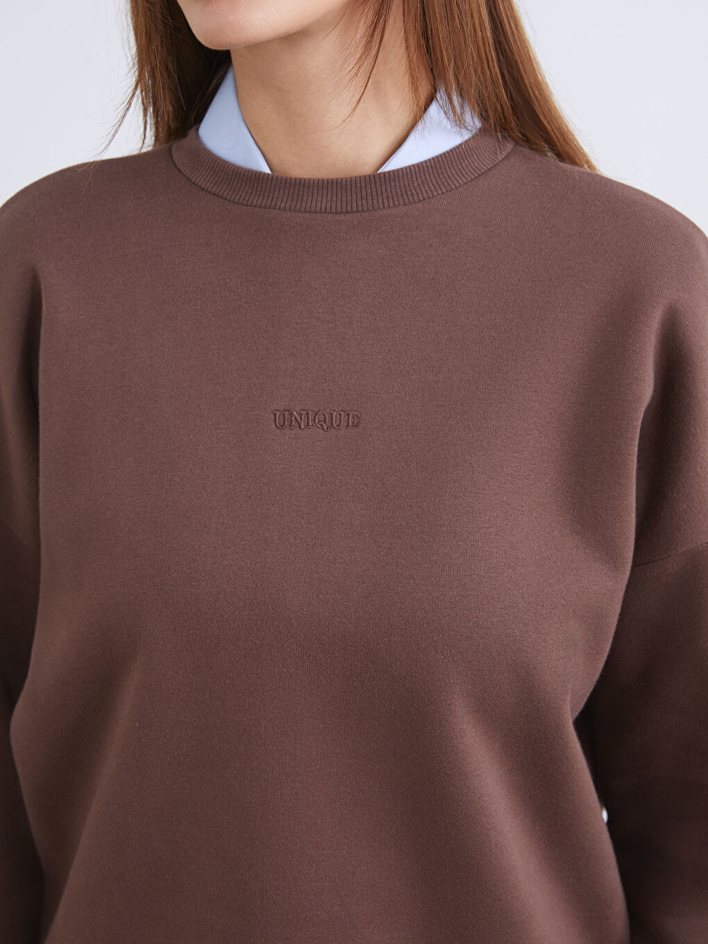 Embroidered Oversize Women's Thick Sweatshirt-2