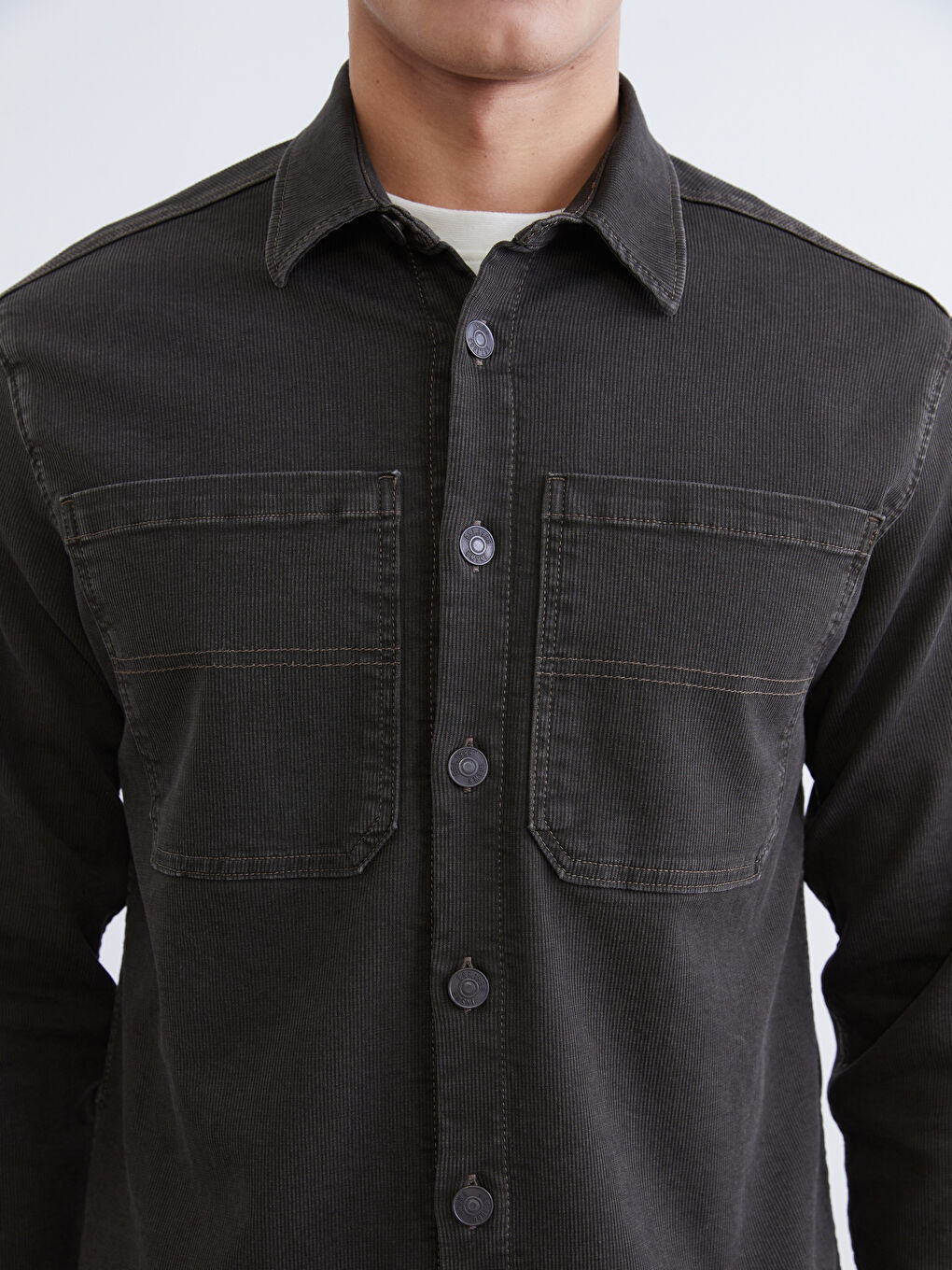 Haki Rahat Kalıp Erkek Jean Ceket-4