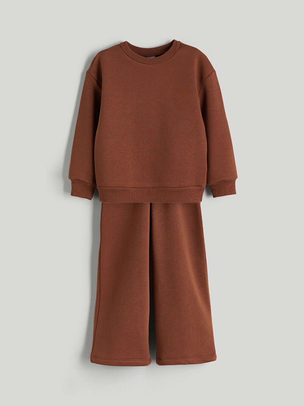 Kahverengi Bisiklet Yaka Kız Çocuk Eşofman Takım