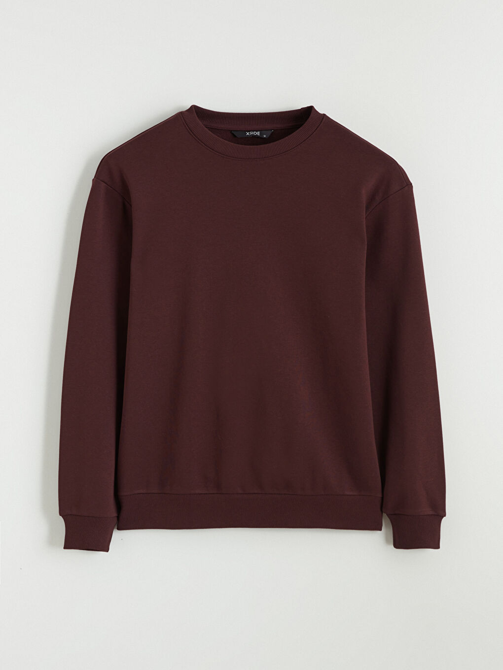 Bordo Bisiklet Yaka Erkek Sweatshirt-4