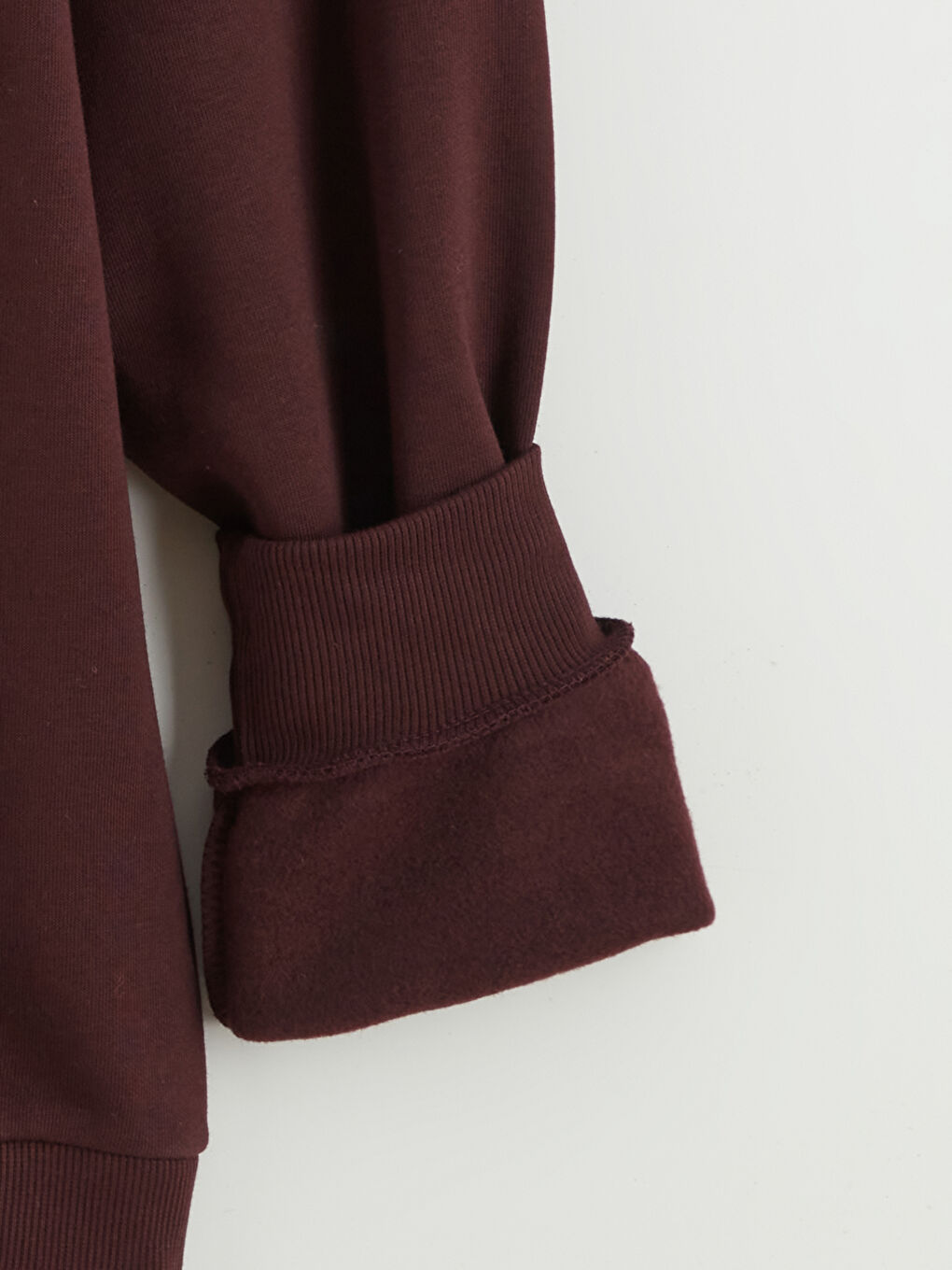 Bordo Bisiklet Yaka Erkek Sweatshirt-5