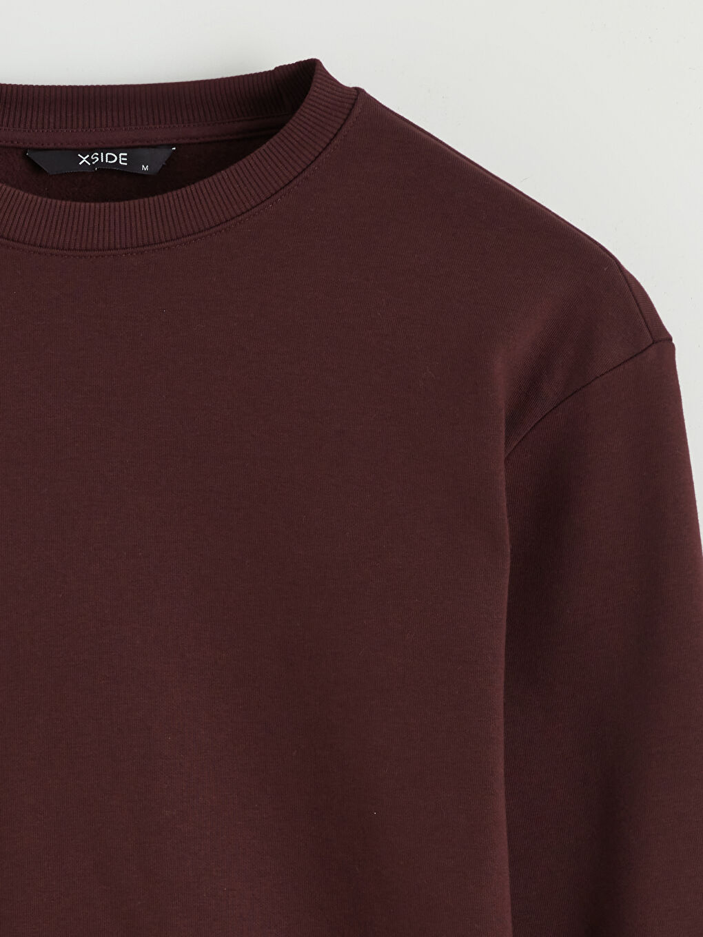 Bordo Bisiklet Yaka Erkek Sweatshirt-6