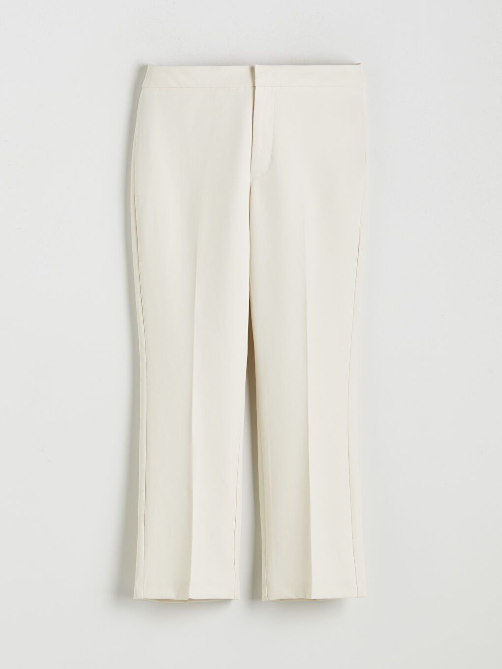 Ekru Dar Fit İspanyol Paça Kadın Pantolon-5