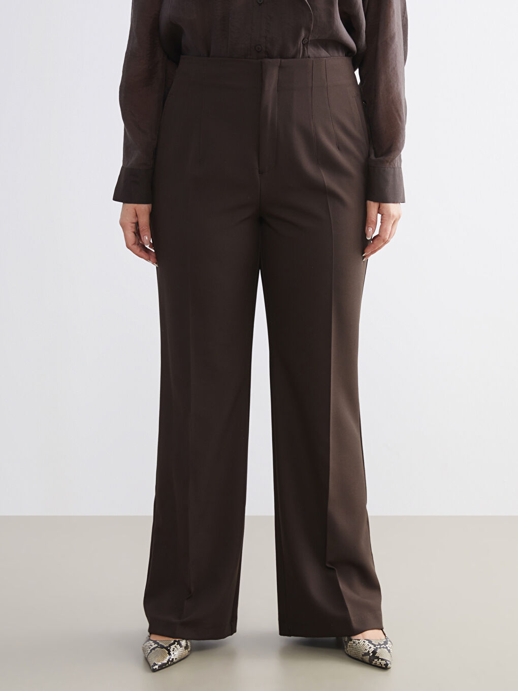 Әйелдерге арналған үлкен өлшемді тар пішінді кеңейтілген шалбар-6