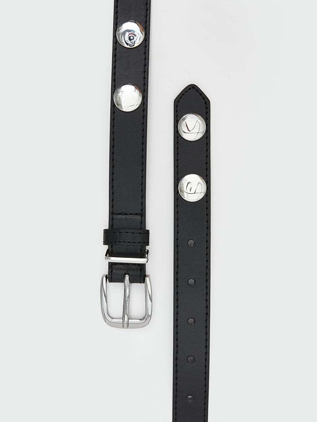 Женский ремень с металлической пряжкой под кожу-2