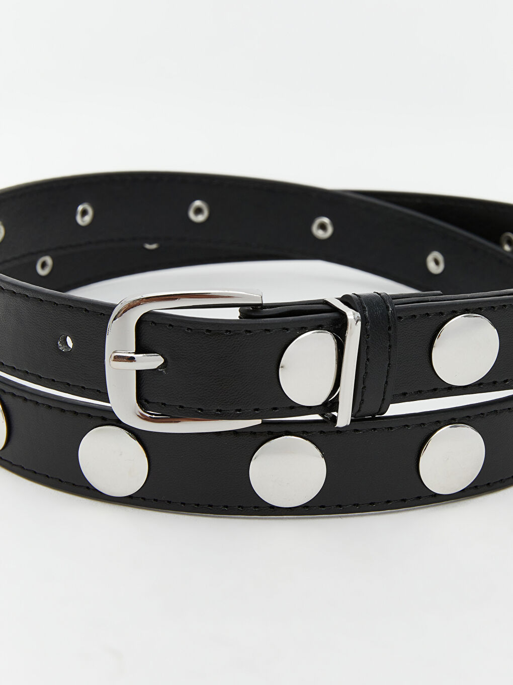 Женский ремень с металлической пряжкой под кожу-3