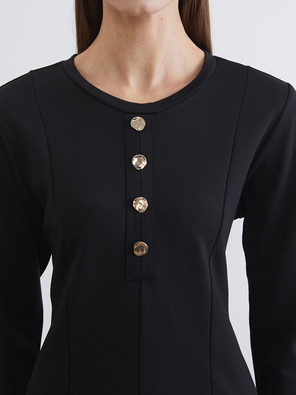 Crew Neck A-Line Dress-2