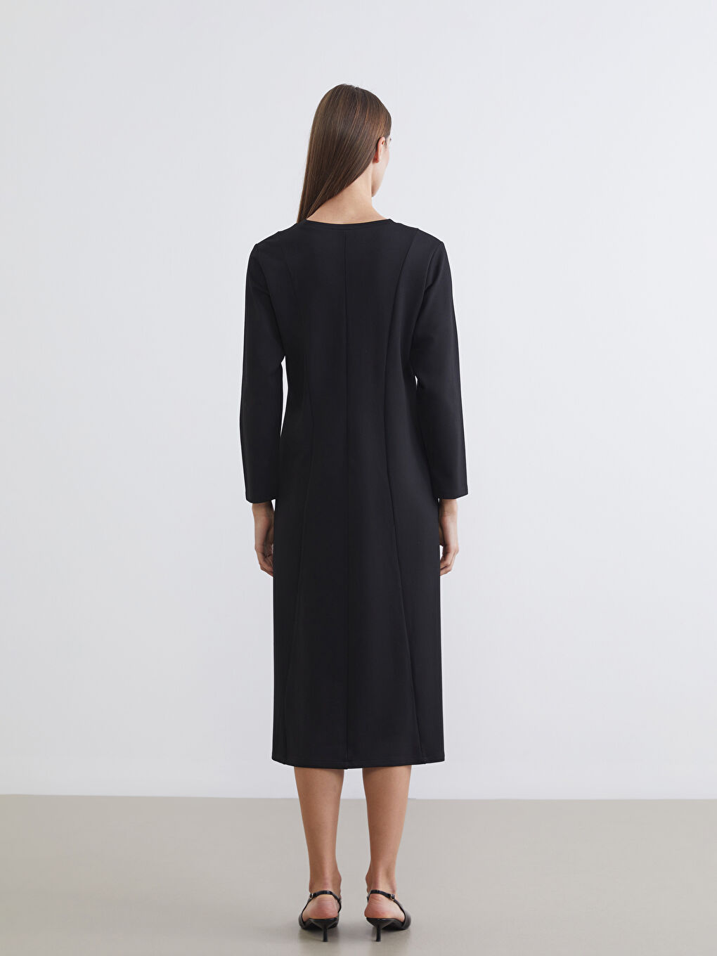 Crew Neck A-Line Dress-3