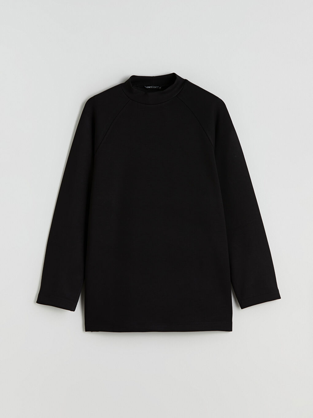 Siyah Dik Yaka Oversize Kadın Sweatshirt Tunik-6