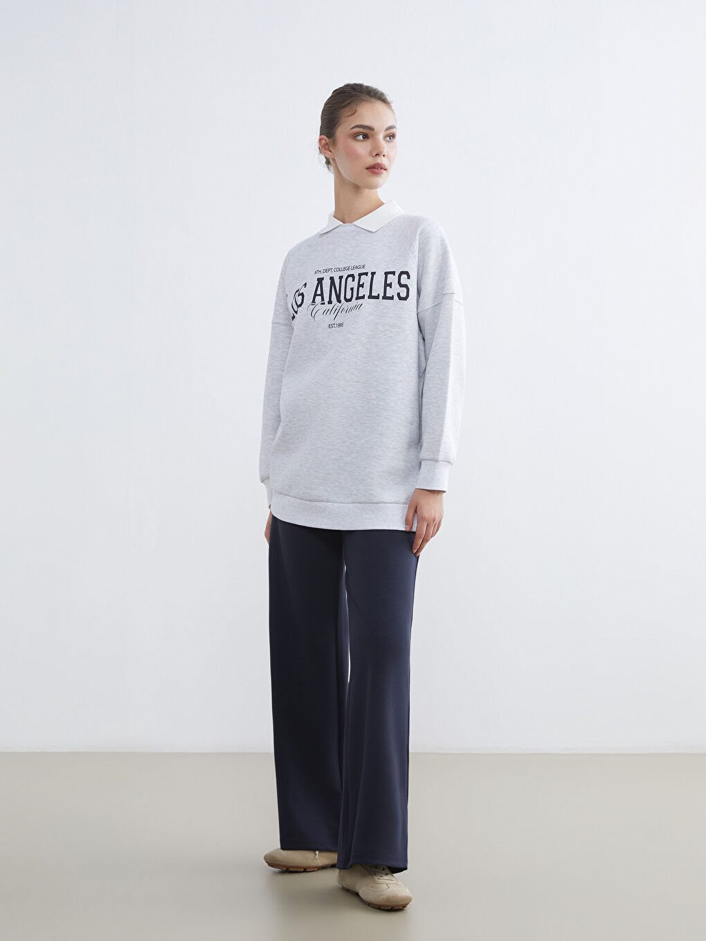 Lacivert Beli Lastikli Kadın Eşofman Altı