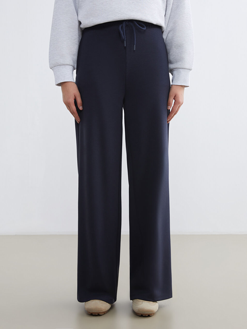 Lacivert Beli Lastikli Kadın Eşofman Altı-1