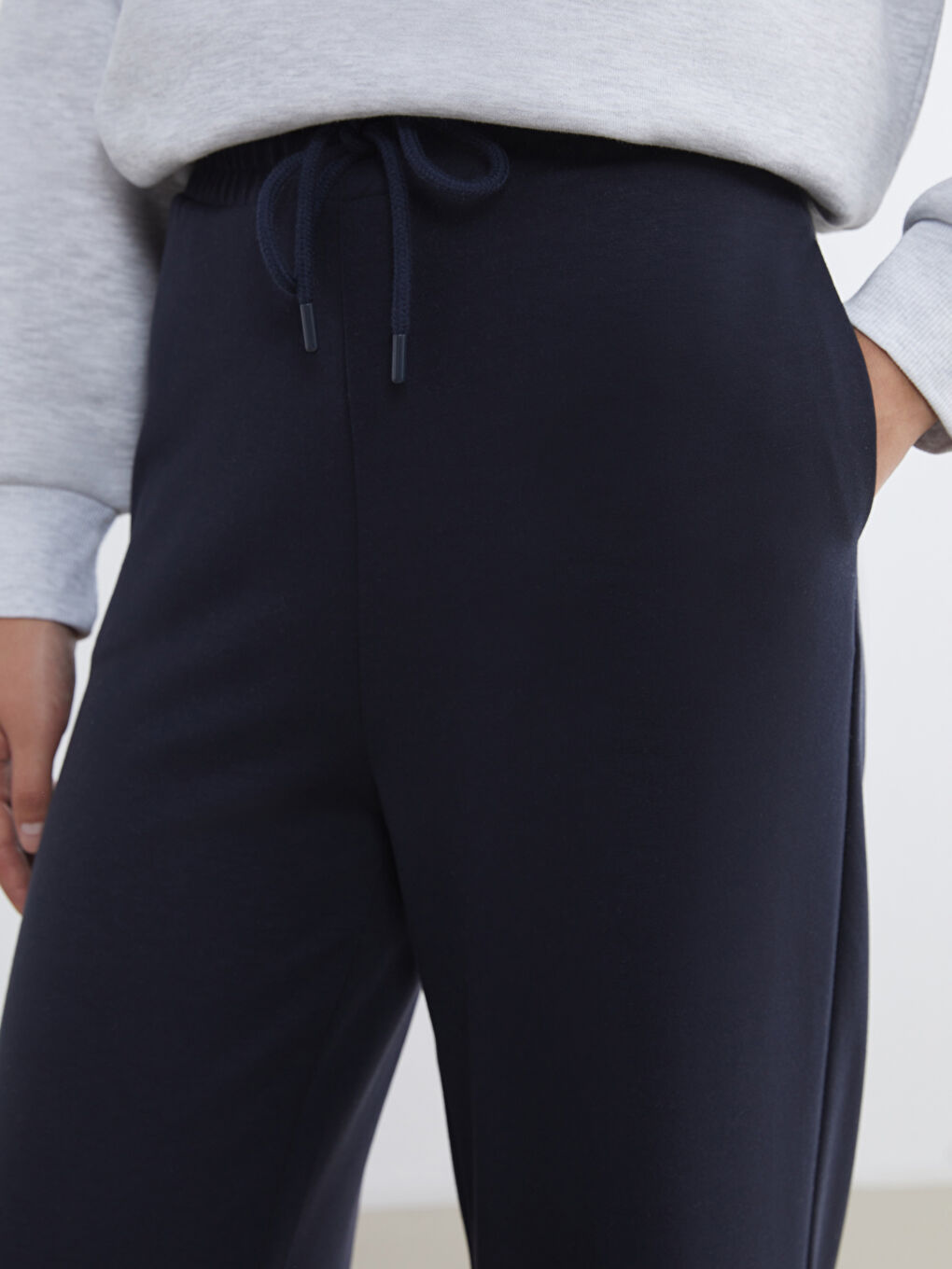 Lacivert Beli Lastikli Kadın Eşofman Altı-2