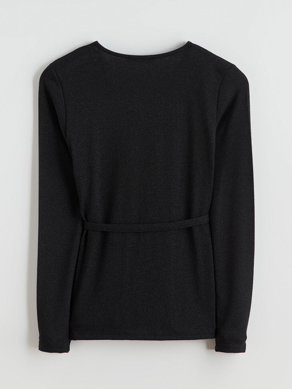 Siyah V Yaka Beli Kuşaklı Kadın Hırka-6