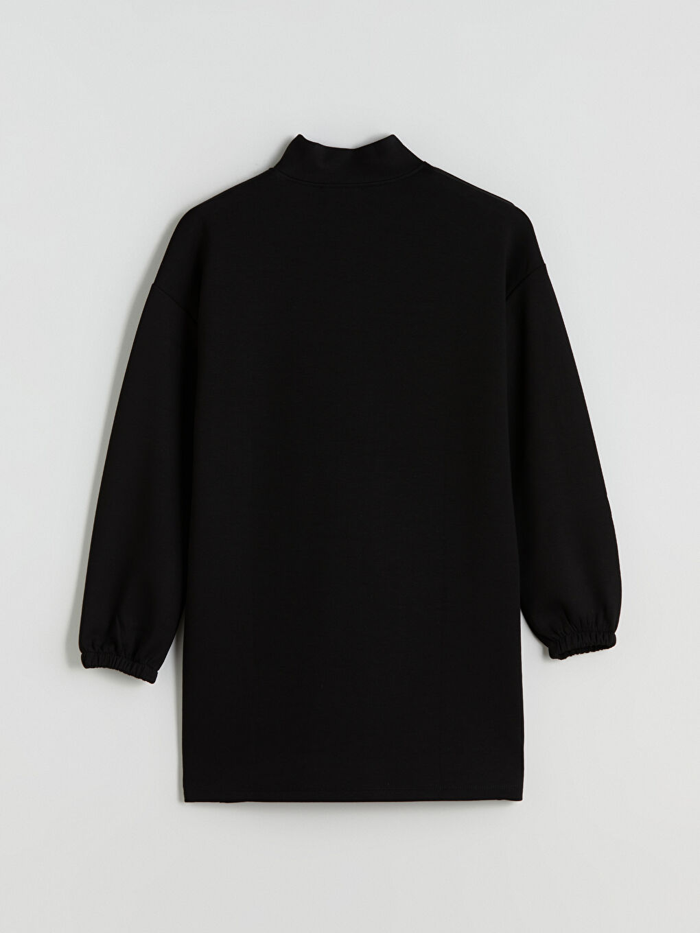 Siyah Dik Yaka Oversize Kadın Sweatshirt Tunik-6