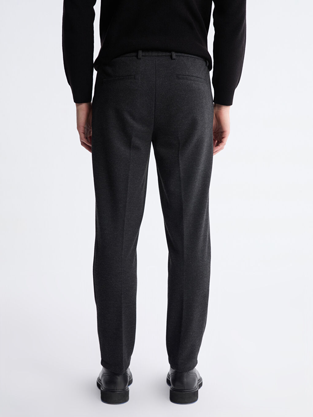 Siyah Standart Kalıp Gabardin Erkek Pantolon-3