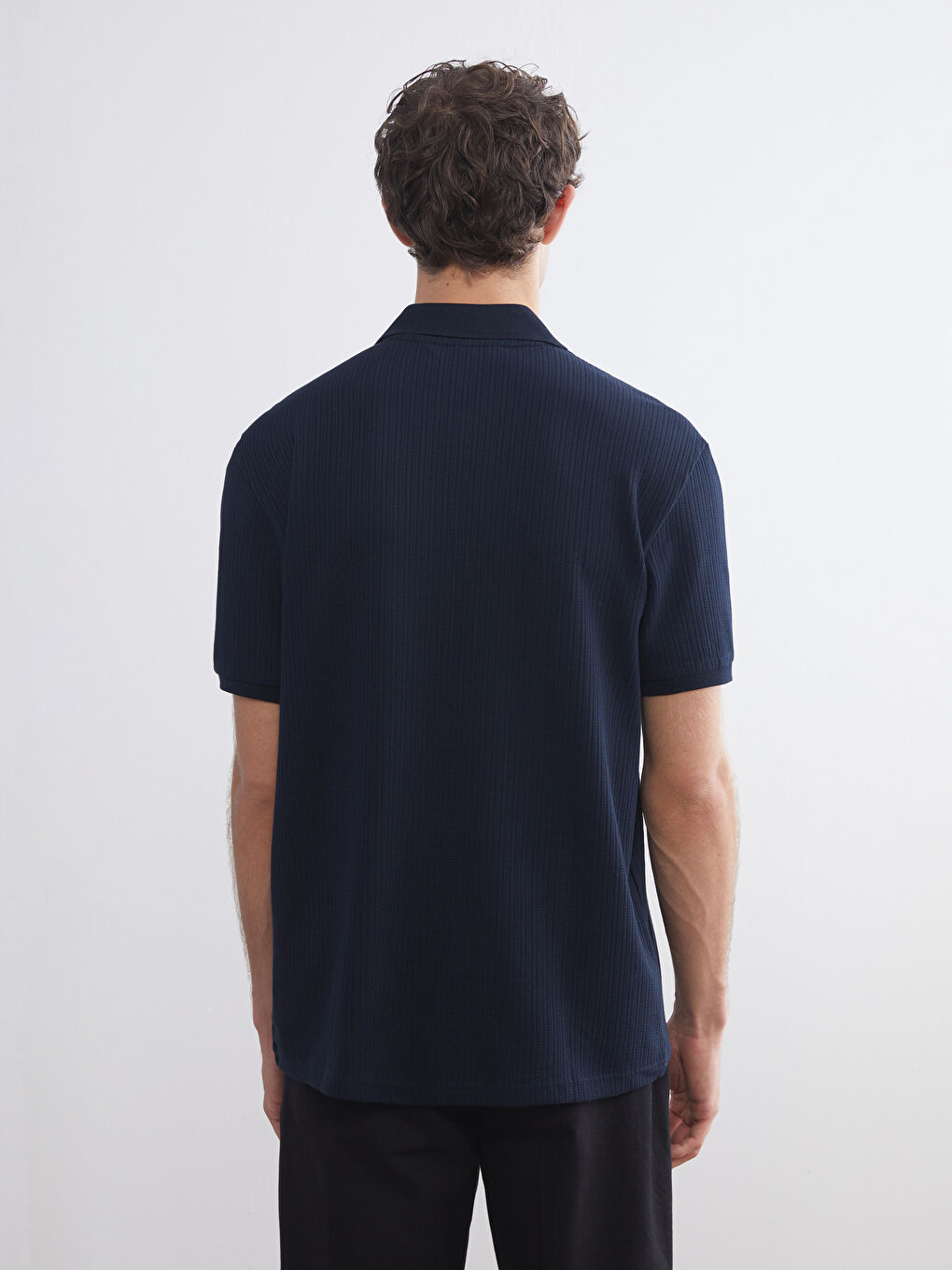 Lacivert Polo Yaka Erkek Tişört-3