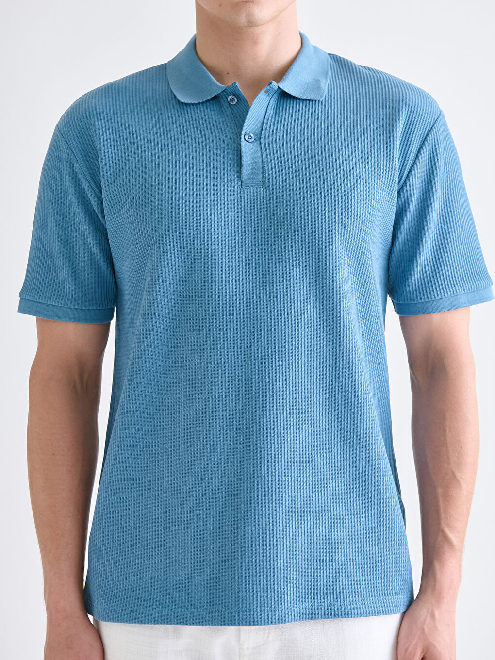 Mavi Polo Yaka Erkek Tişört-2