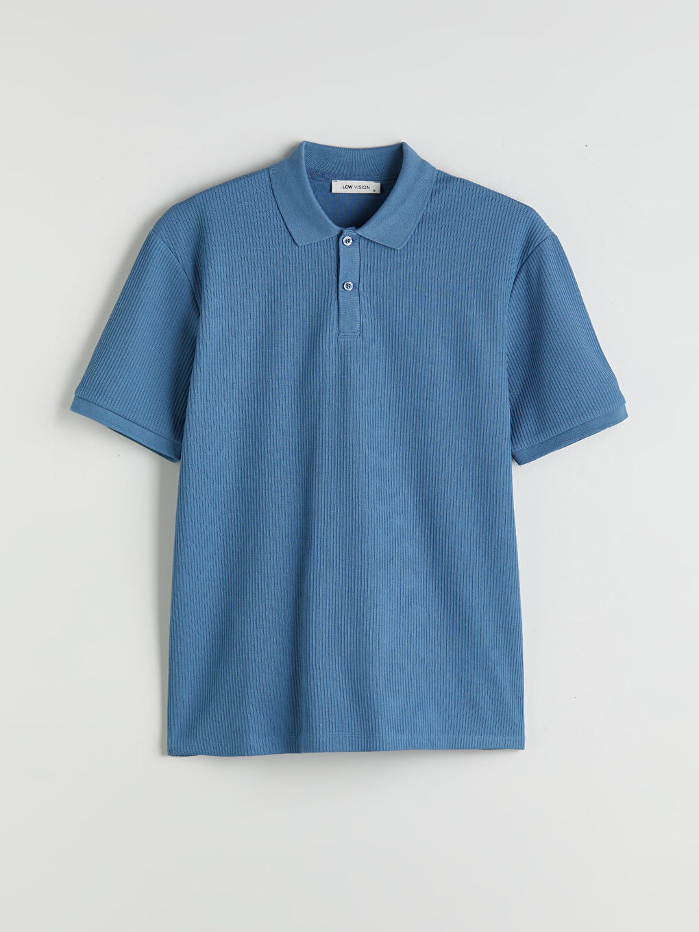 Mavi Polo Yaka Erkek Tişört-4