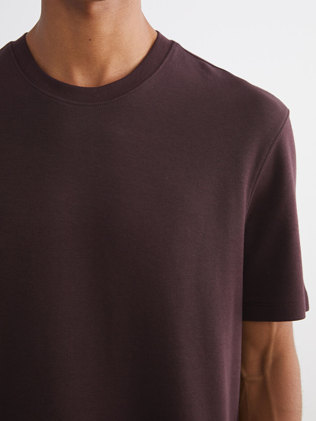 Mürdüm Bisiklet Yaka Erkek Tişört-2