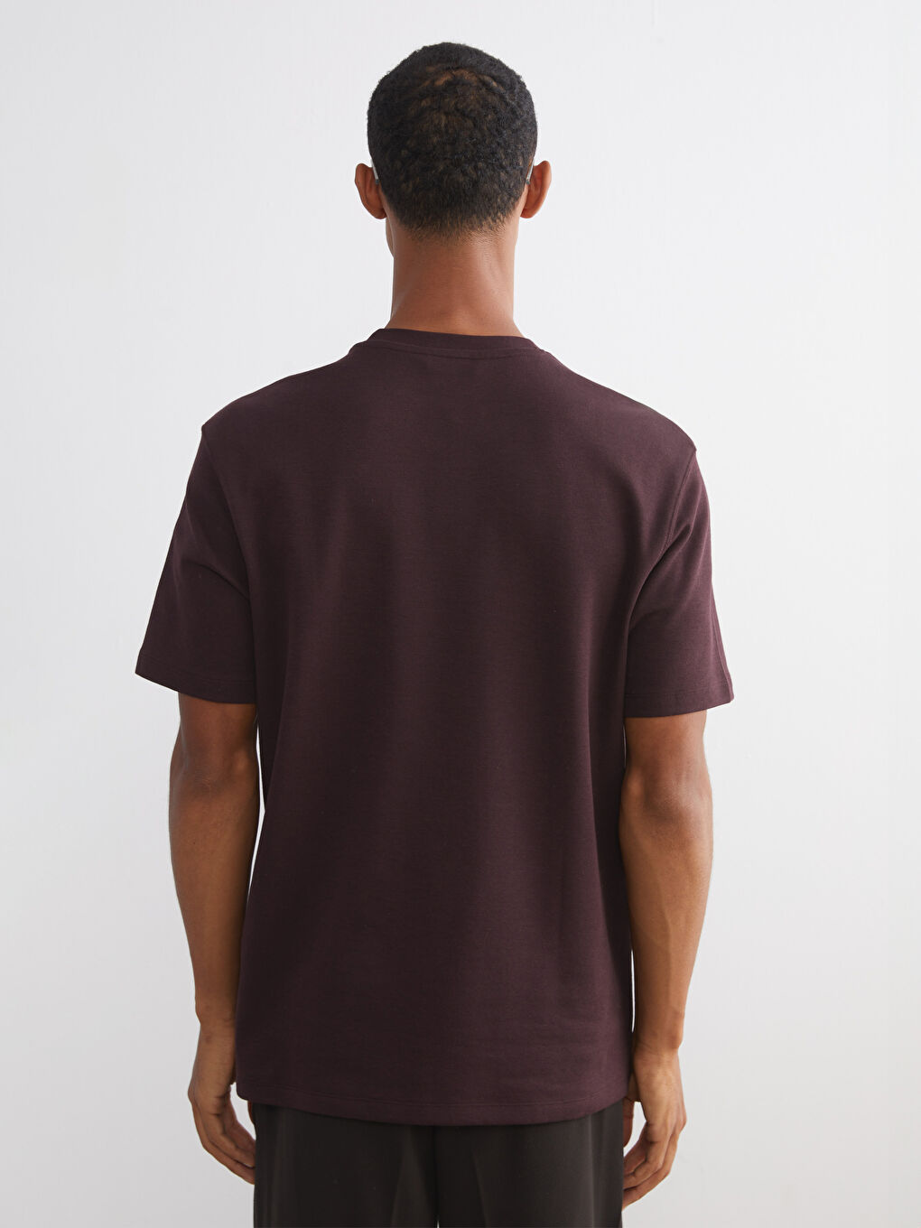 Mürdüm Bisiklet Yaka Erkek Tişört-3