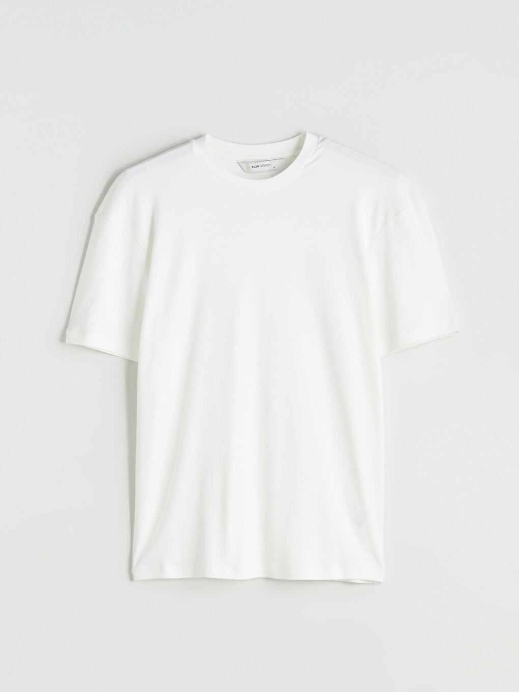 Ekru Bisiklet Yaka Erkek Tişört-4