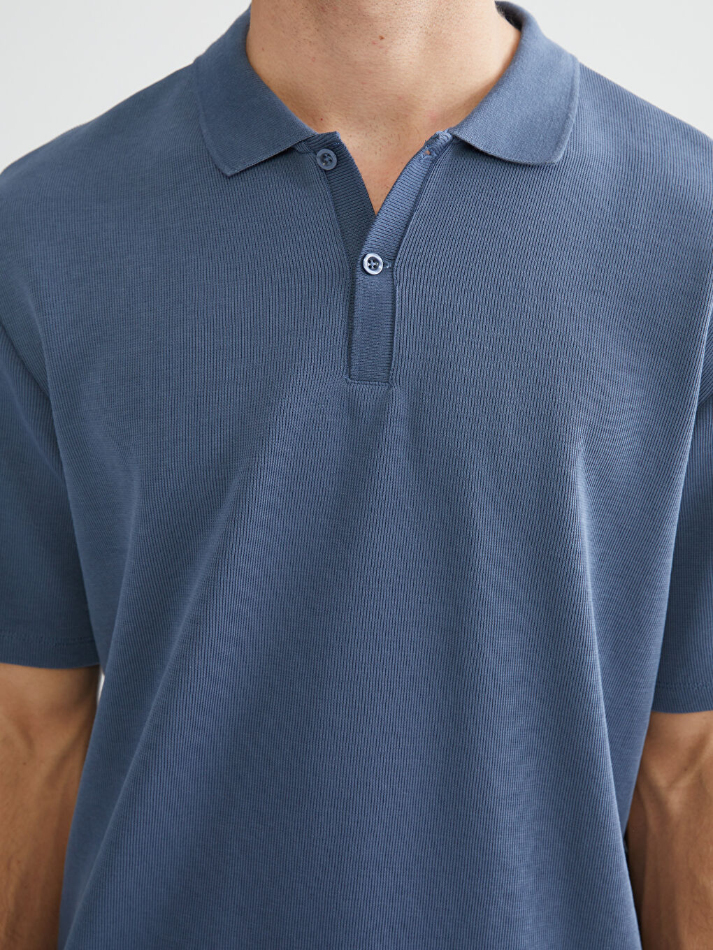 İndigo Polo Yaka Erkek Tişört-2