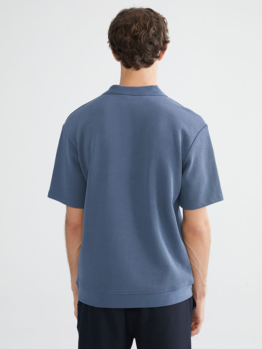 İndigo Polo Yaka Erkek Tişört-3