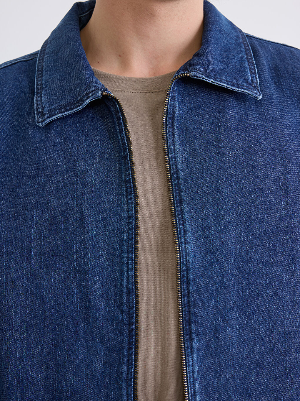 İndigo Loose Fit Gömlek Yaka Erkek Jean Ceket-2