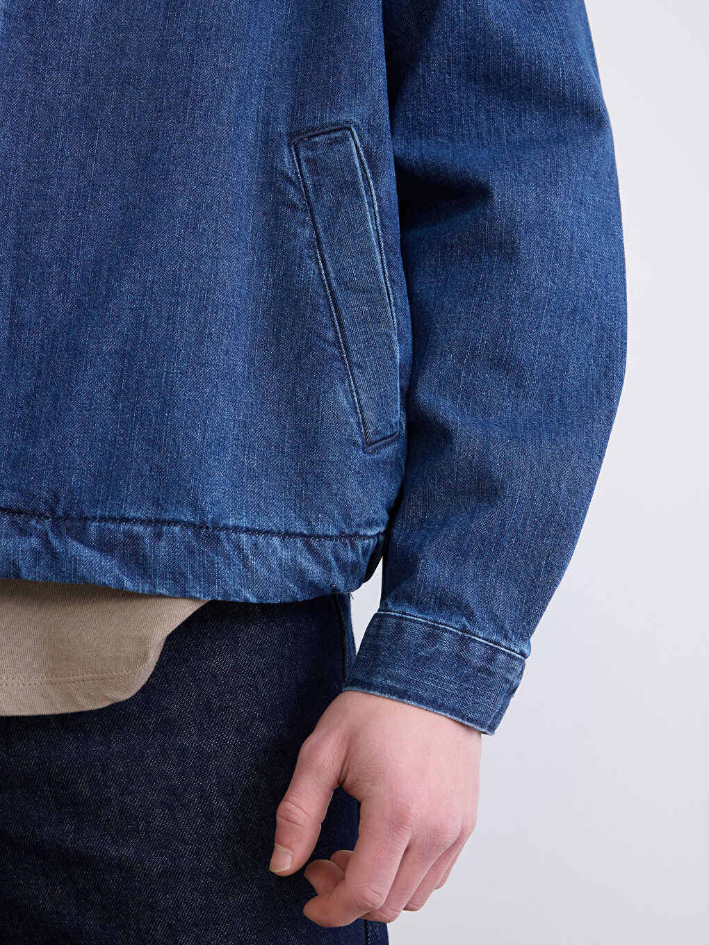 İndigo Loose Fit Gömlek Yaka Erkek Jean Ceket-3