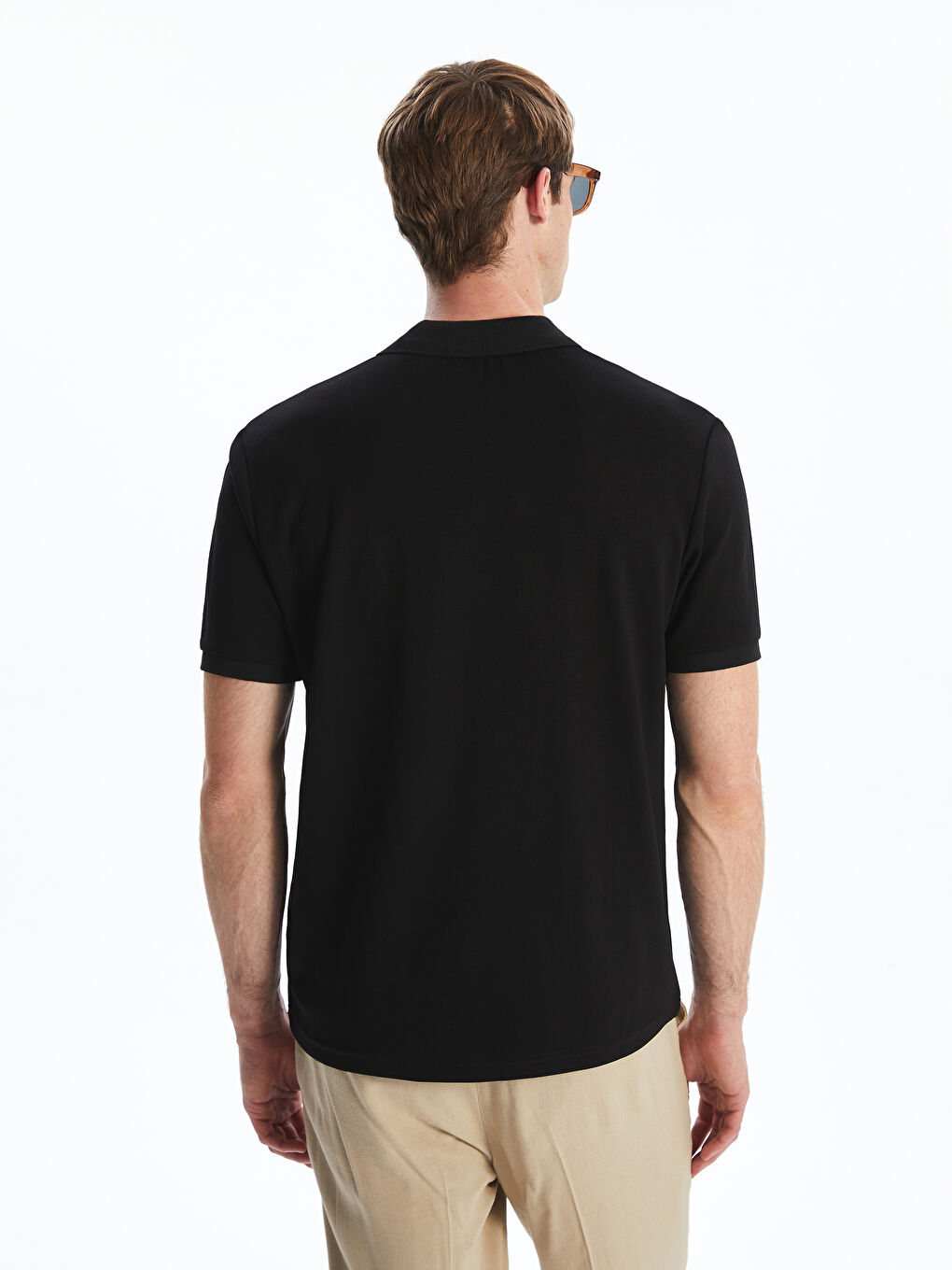 Siyah Polo Yaka Erkek Tişört-8