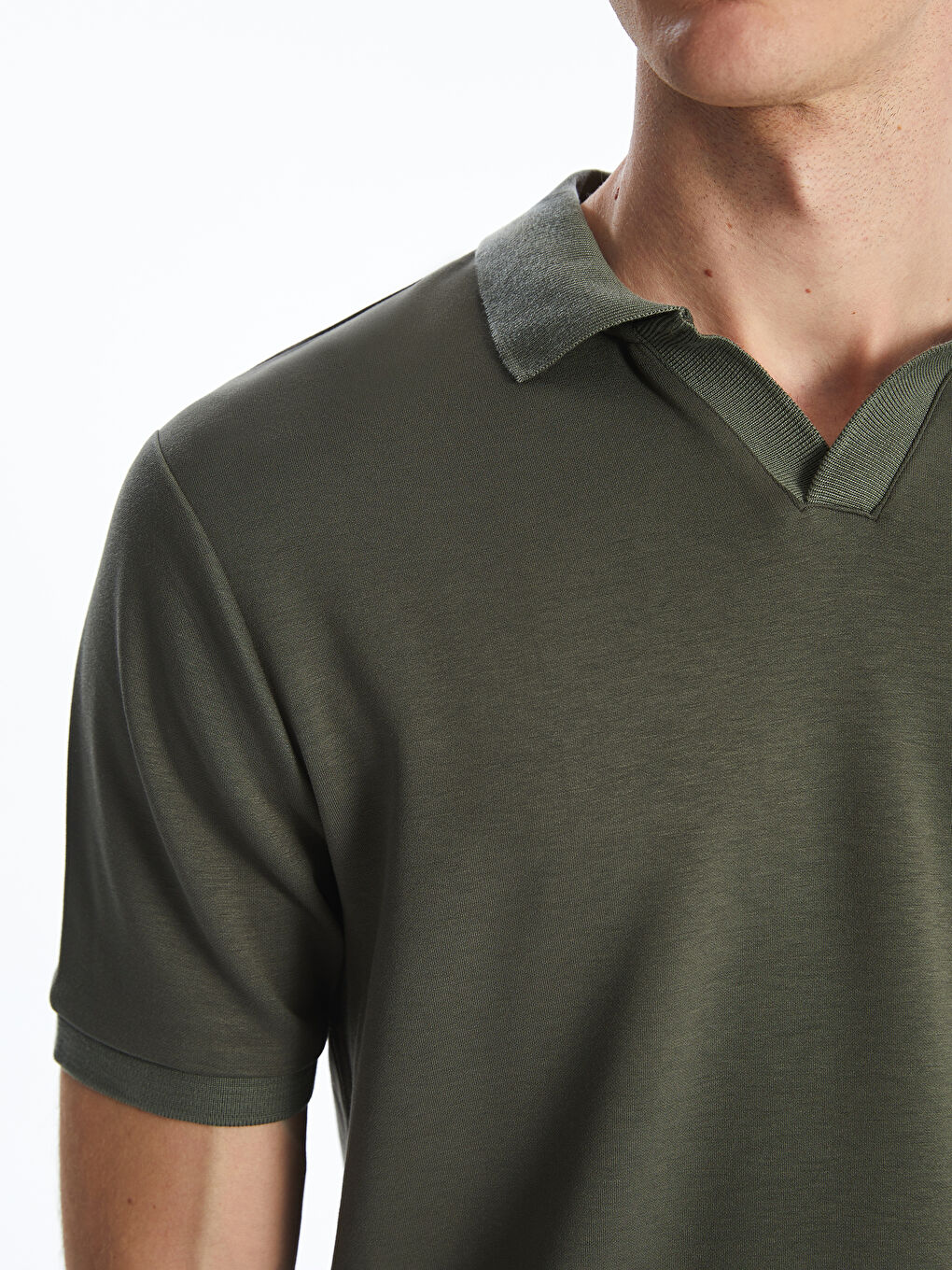 Yeşil Polo Yaka Erkek Tişört-2