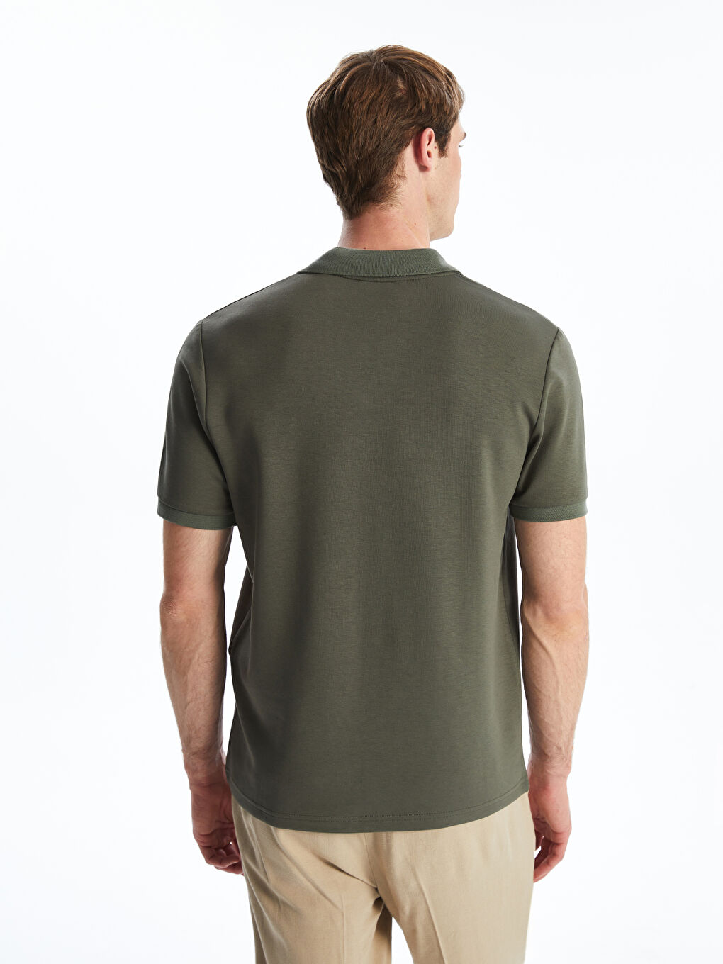 Yeşil Polo Yaka Erkek Tişört-3